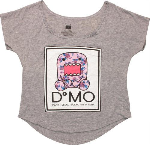 Domo Kun Flower Print Ladies T-Shirt