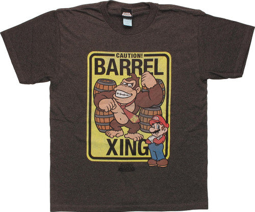 Donkey Kong Caution Barrel Xing Youth T-Shirt