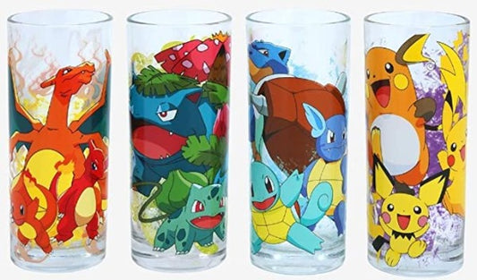 Pokemon Starter Evolutions Set of 4 Tumbler Glasses