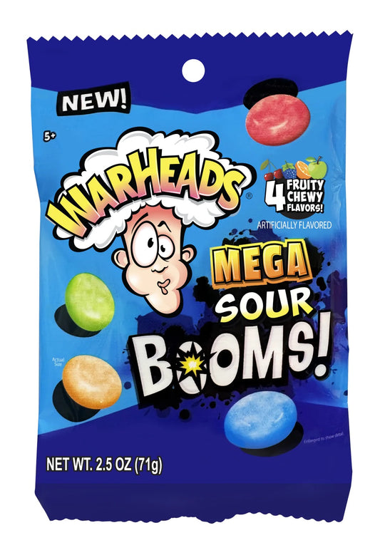 Warheads Mega Sour Booms Fruit Chews