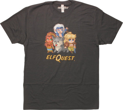 Elfquest Cutie Group of Four Charcoal T-Shirt