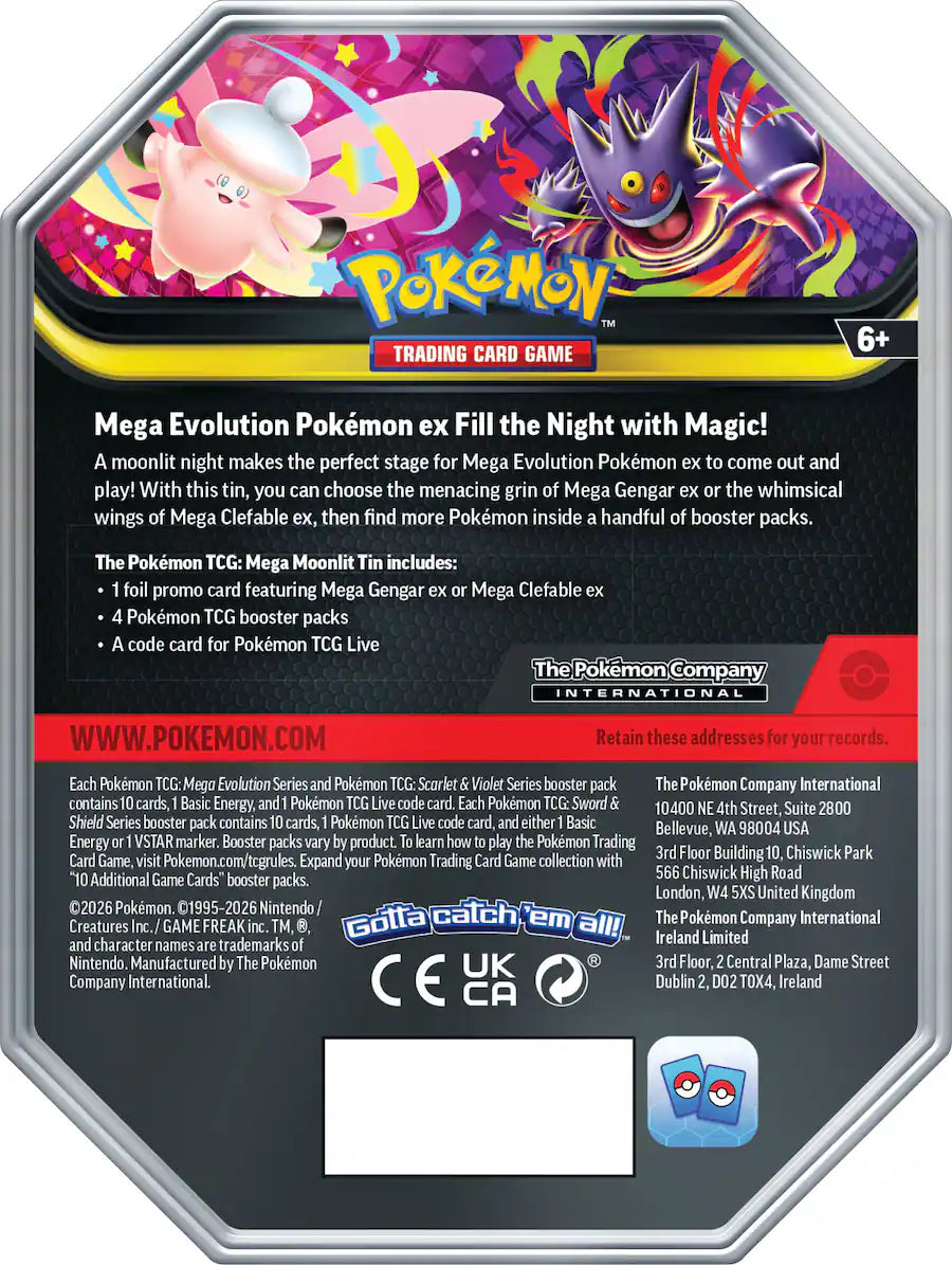 Pokémon - Trading Card Game: Mega Moonlit Tin - Styles May Vary