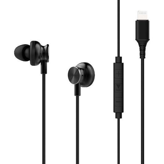 Chargeworx Lightning Earbuds with Built in Mic - Black