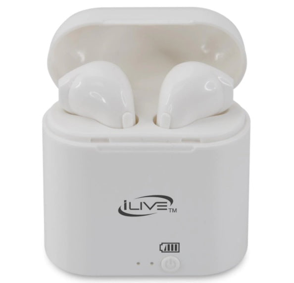 iLive True Wireless Bluetooth Earbuds in White