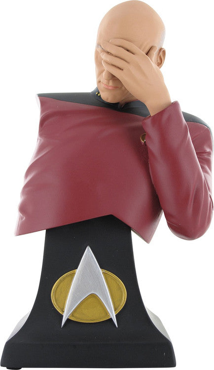 Star Trek Captain Picard Facepalm Bust Paperweight in Black