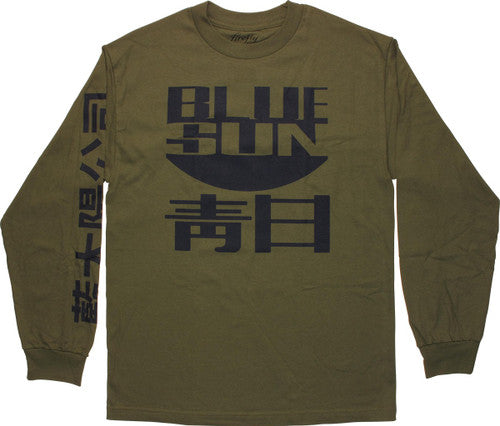 Firefly Blue Sun Olive Green Long Sleeve T-Shirt