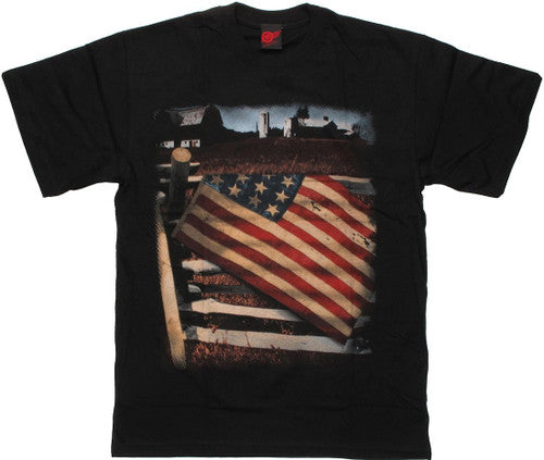 Flag USA Over Fence T-Shirt