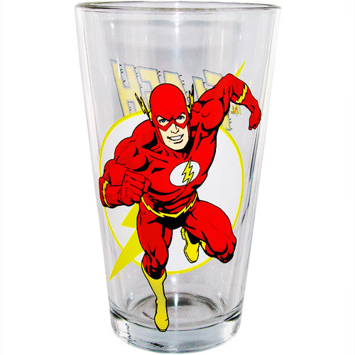 Flash Run Logo Pint Glass in Red