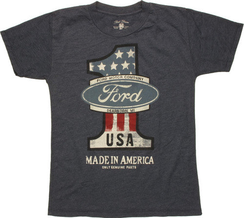 Ford 1 America Heather Blue Youth T-Shirt