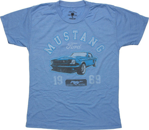 Ford 1969 Mustang Heather Blue Youth T-Shirt