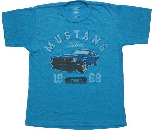 Ford Mustang 1969 Car and Logo Youth T-Shirt