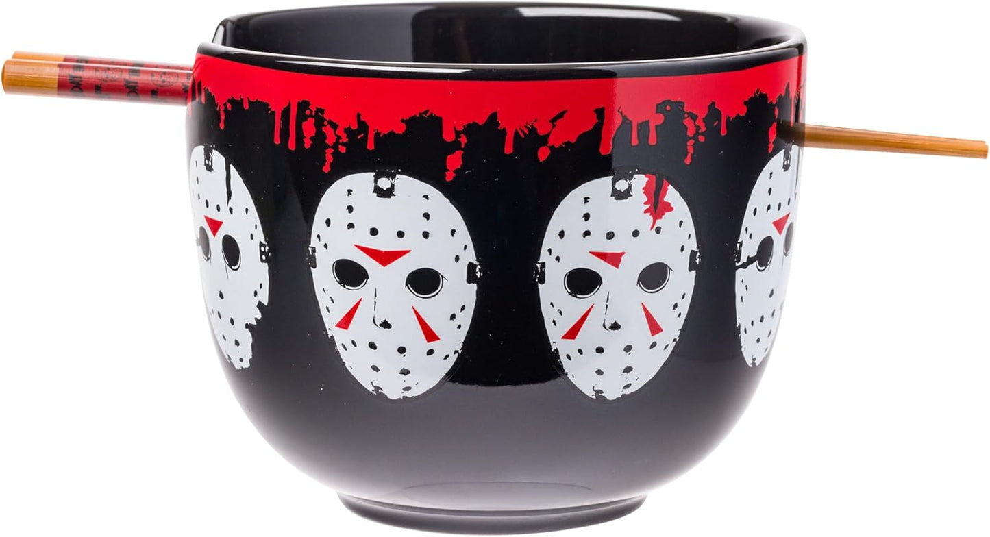 Friday The 13th Mask Line Up Ceramic Ramen Bowl