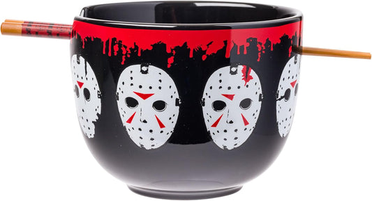 Friday The 13th Mask Line Up Ceramic Ramen Bowl