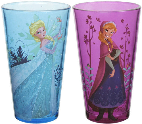 Frozen Elsa and Anna Pint Glass Set in Blue