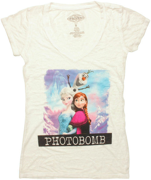 Frozen Photobomb Burnout V Neck Baby T-Shirt