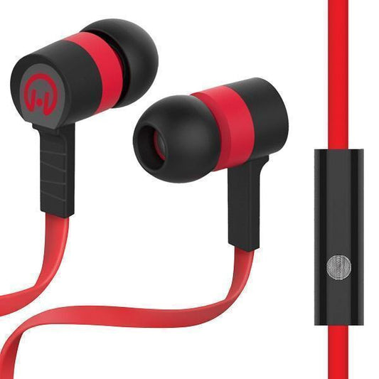 HyperGear Low Ryder Earphones with Mic [Red/Black]