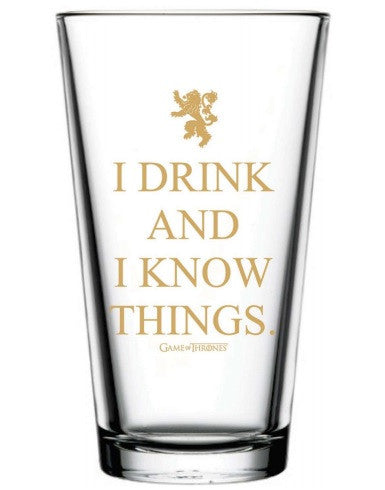 Game of Thrones I Drink and Know Things Pint Glass