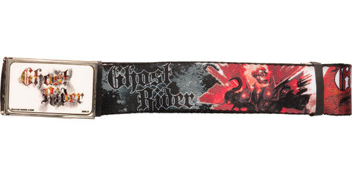 Ghost Rider Name Buckle Action Mesh Belt in White
