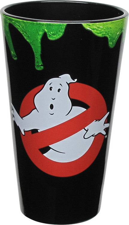 Ghostbusters Who You Gonna Call Slimed Pint Glass in Red