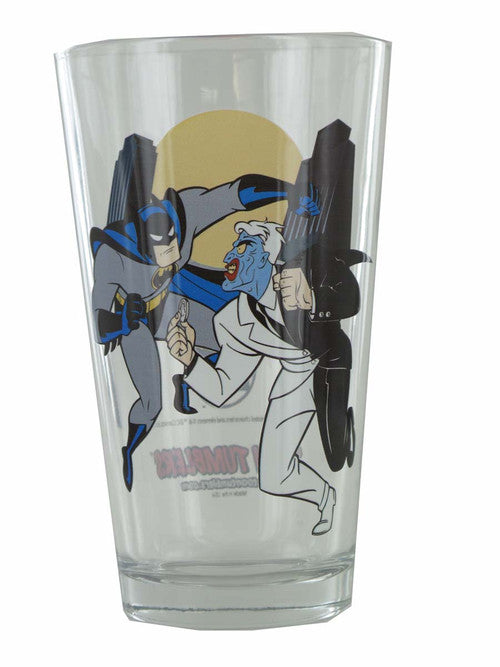 Batman Animated Series Two Face Fight Pint Glass in White