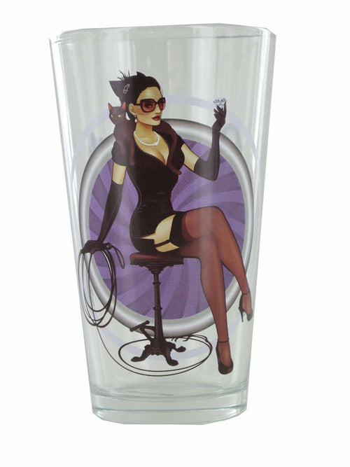 Batman Catwoman Bombshell Toon Tumbler Pint Glass