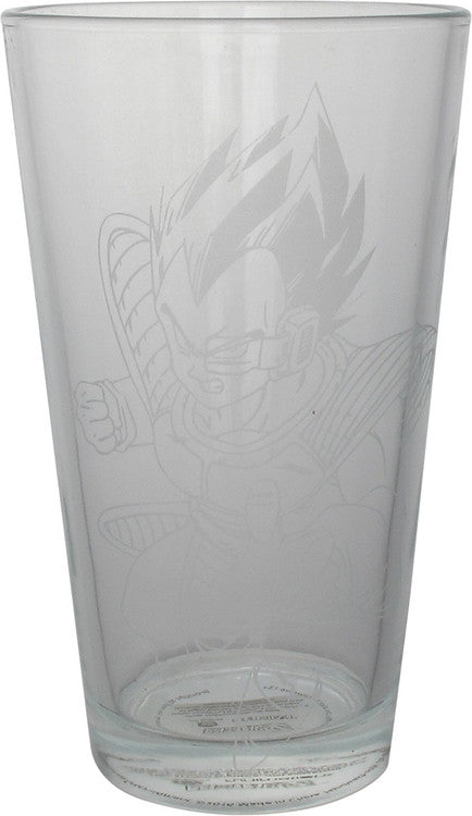 Dragon Ball Z Vegeta Etched Clear Pint Glass