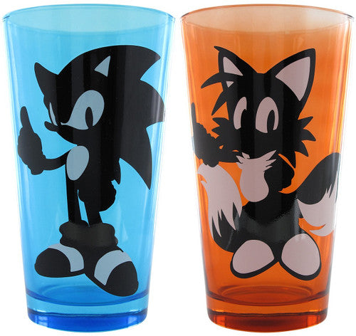 Sonic the Hedgehog Silhouettes 2 Pint Glass Set in Orange