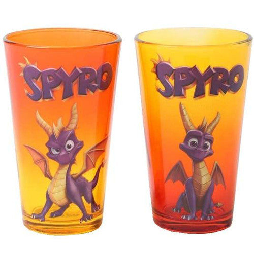 Spyro Dragon 16 Ounce 2 Pack Pint Glass Set in Purple