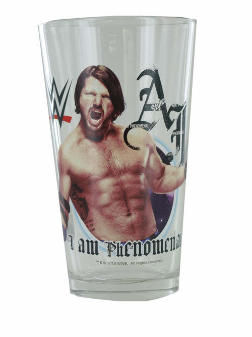 WWE AJ Styles I Am Phenomenal Pint Glass in Black