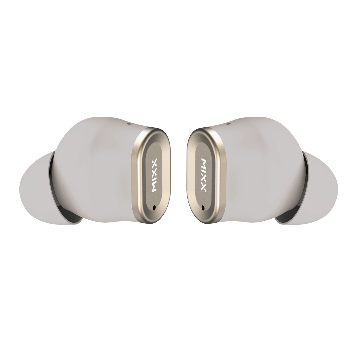 Mixx StreamBuds Custom 1 - True Wireless Earbuds with Charging Case - Unique Capsule Design Bluetooth Earbuds (Champagne Gold)