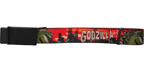 Godzilla Comic City Destruction Mesh Belt in White