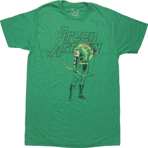 Green Arrow Standing Retro T-Shirt