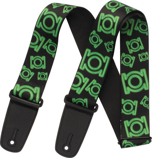Green Lantern Jumbled Logos Guitar Strap