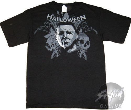 Halloween Skulls Shoulder T-Shirt