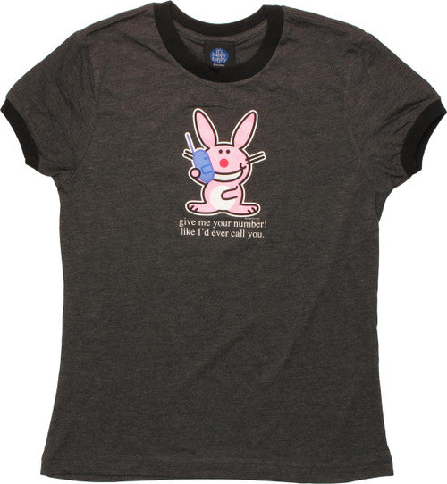 Happy Bunny Give Me Your Number Juniors T-Shirt