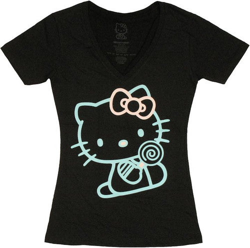 Hello Kitty Pastel Outline Juniors T-Shirt