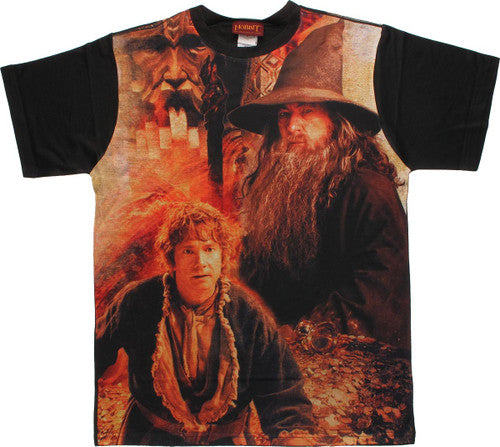 Hobbit Bilbo Gandalf Treasure Sublimated T-Shirt Sheer