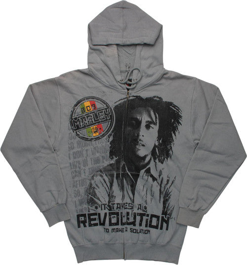 Bob Marley It Takes a Revolution Zippered Hoodie