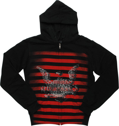 Ramones Striped Logo Zippered Hoodie