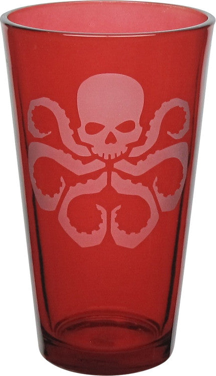 Hydra Etched Logo Red Pint Glass