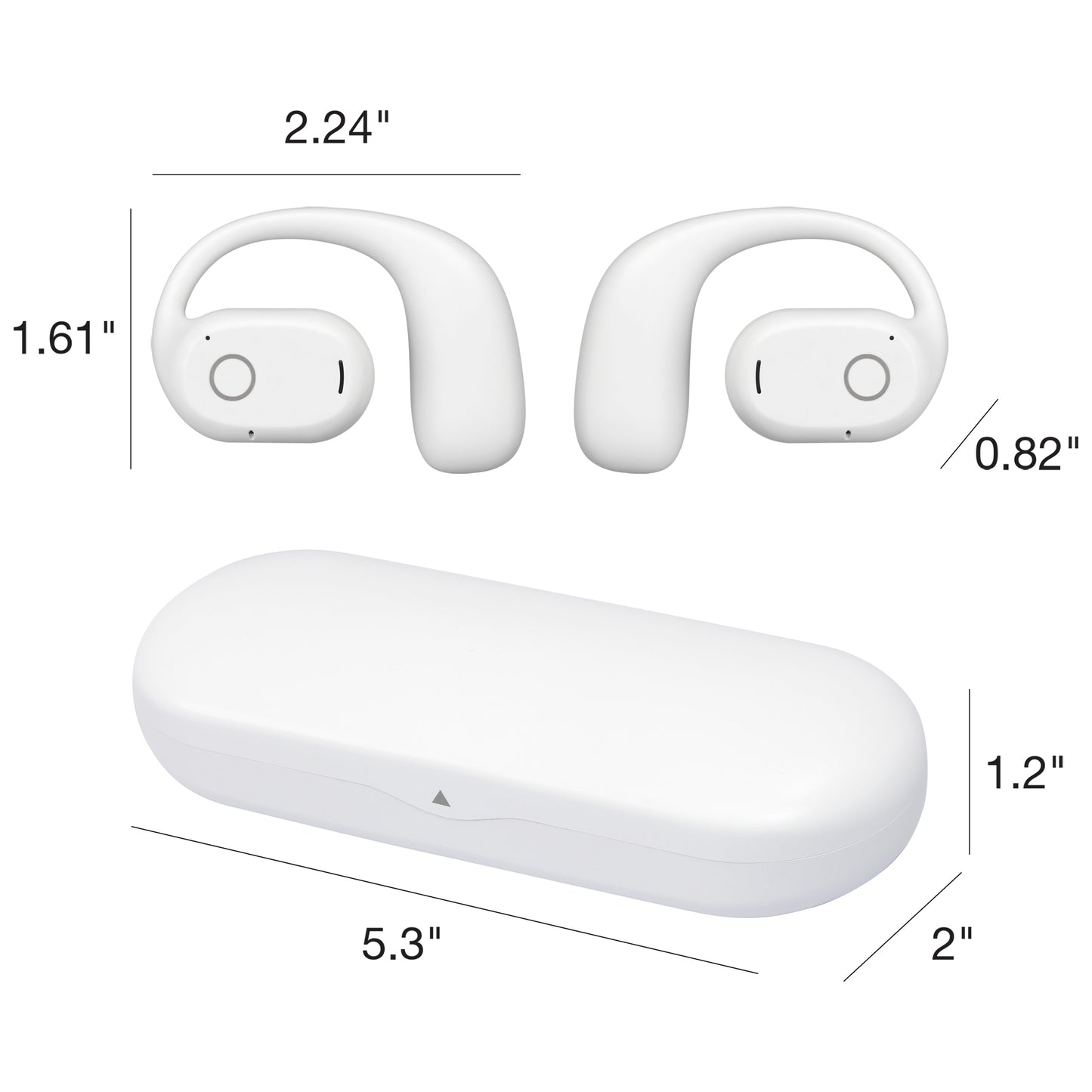 True Wireless Open Ear Earbuds - White