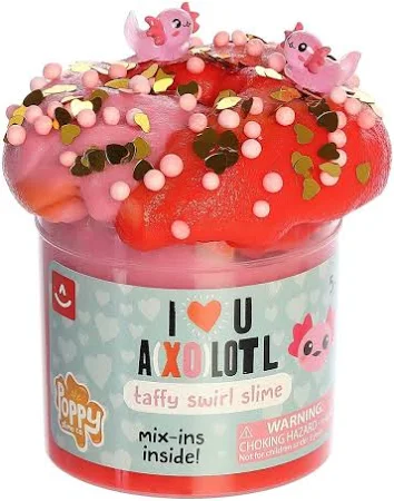 Love You Axolotl Taffy Swirl Slime