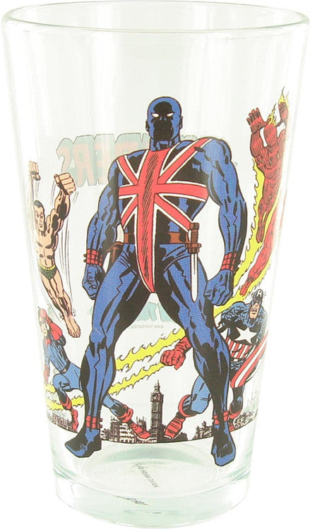 Invaders Union Jack Cover Pint Glass in Red Avengers