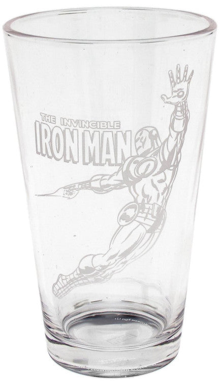 Iron Man Etched Pint Glass