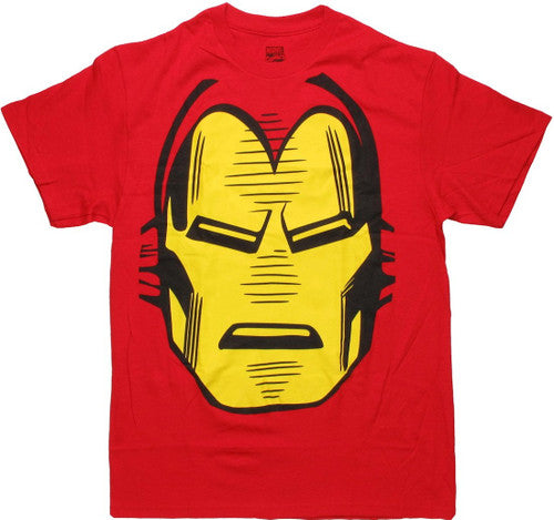 Iron Man Giant Face Red T-Shirt