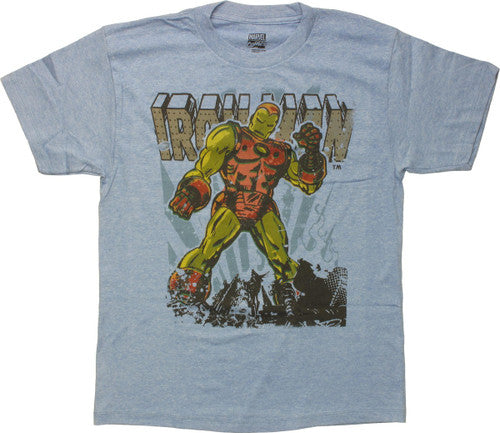 Iron Man Old Style Standing Youth T-Shirt