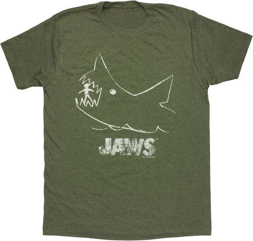 Jaws Chalk Heathered T-Shirt Sheer