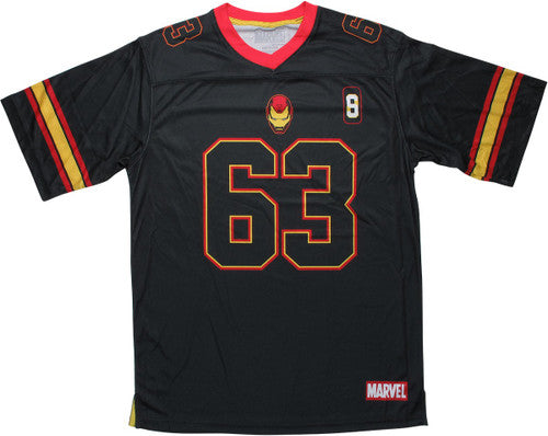 Iron Man 63 Black Football Jersey Top