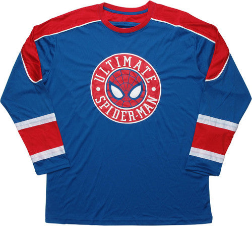 Ultimate Spiderman Blue and Red Hockey Jersey Top