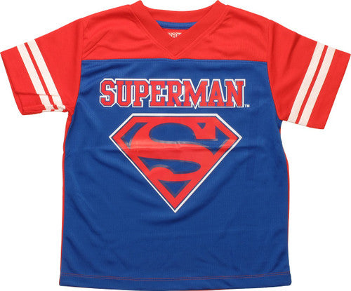 Superman Logo Football Juvenile Jersey Top